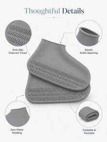 1/3 Pairs Thin Silicone Insoles, Suitable For Latex Shoe Covers, Waterproof, Neutral Design, Convenient For Outdoor Use, Ideal Shoe Covers For Rainy Days - Multicolor - View 4