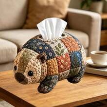 Tissue Cover Box DIY Kit Handmade Quilting Animal Design Handmade Tissue Dispenser Case For Women Men Beginner Night Stands - A - View 6