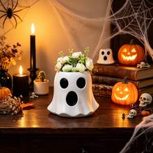 Halloween Decor Ornaments For Home, Outdoor & Office Atmosphere, Cute Ghost Vase & Ghost Flower Pot, Lovely Desktop Minimalist Planter, Ideal Garden Landscape Decor - Multi-color - View 1