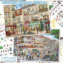 DIY Fun Scene Stickers, Size 28*21cm, 3D Landscape Stickers, 2 Styles Available, Suitable For Gifts, Office, Home, Classroom, Stress Relief Healing Entertainment Toys, Student Planner Creative Stickers, Decorative Stickers - A - View 2