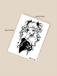 2PCS Semi-Permanent Sweet Cool Fairy Girl Pattern DIY Party Holiday Gift 1-2 Weeks No Fading No Reflection Arm Shoulder Back Leg Temporary Waterproof Tattoo Stickers - Blue - View 9