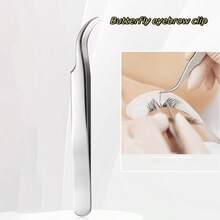 5PCS High Precision Lash Extension Tweezers Polished Stainless Steel Smooth Surface Tight Alignment Tips Ideal For Classic Volume Eyelash Application Salon Daily Beauty Grooming Supplies - C-Silver - View 6