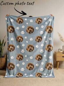 1pc Customized Photo Blanket, Personalized Text Photo Blanket, Personalized Blanket With Pet Photo, Friend Birthday Gift, New Home Gift. Decorative, Cool & Colorful, Unique, Customized Home Decor, Suitable For Him/Her, Family, Friends, Ideal Gift For Friends, Suitable For Anniversary, Birthday Gift, Decorative, Fashionable, Colorful, Vintage, Cute, Minimalist, Unique & Cute, Suitable For Sofa, Living Room, Bedroom, Outdoor, Office, Etc. - Multicolor - View 15