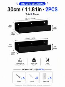 2 Pieces Acrylic Shelf, No-Drill Wall Display Shelf | Floating Shelf, Suitable For Nail Polish, Vinyl Records, Record Racks, Magazine Racks, Comic Strip Display Shelves, Photo Display Shelves - View 10