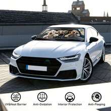 1pc Cute Puppy Car Sunshade, Fun Car Accessory Design, Suitable For Beautiful Women, Made Of Polyester Fiber, Effectively Blocks UV Rays, Protects Interior Space, Easy Installation, Fits Multiple Car Models, Provides Heat Insulation And Privacy Protection, Keeps Car Interior Cool, Foldable And Convenient For Storage - A - View 4