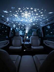 1pc Halloween/Christmas Projection Light, 360° Rotating USB LED Light, No Battery Included, Projecting Snowflake Pattern, Suitable For Bedside Table, Bedroom, Living Room, Ceiling, Wall Decoration, Halloween/Christmas - Black - View 2