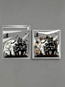 100PCS Self-Adhesive Plastic Gift Bags, Perfect For Party Favours And Spooky Decorations Reusable Four In One Skeleton, Bat, And Pumpkin Designs, Lightweight And Durable Bags For Events, Birthdays,Halloween Party Goodie Bags: Trick-Or-Treat! - View 5