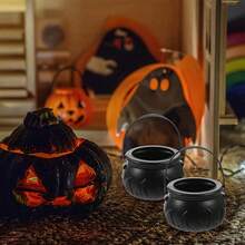 [Mini Crucible Set] 6pcs Mini Crucible Water Bottles - Novelty Water Bottles - Halloween Black Crucible Stand - Witch's Crucible - Crucible Pot Party Gift - (Non-Food Contact), Outdoor Decoration, Room Decoration, Fun Gift - Multicolor - View 5