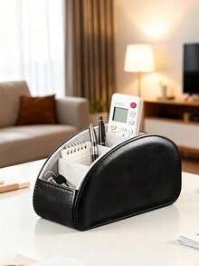 Multi-Compartment Remote Control Storage Box, Cosmetic Organizer With 5 Dividers, TV Remote Holder, Multi-Function Desktop Organizer, Suitable For DVD, Blu-Ray, Media Player, Heater Controller And TV Remote, Stationery, Glasses, Cosmetics And Small Items Storage, Space-Saving Bedside Table Organizer, Universal For Home And Office Scenes, Creative And Practical Home Storage Box - Multicolor - View 4