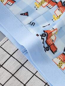 4pcs/Pack Young Boy Kids Comfortable Soft Cartoon Print Boxer Briefs - Multicolor - View 9