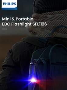 Philips Mini 便攜式 EDC 手電筒 SFL1126 LED，內建充電線掛繩、電池電量指示燈，30M 照明距離，0.5小時快速 Type-C 充電 - 手電筒 - 查看 1