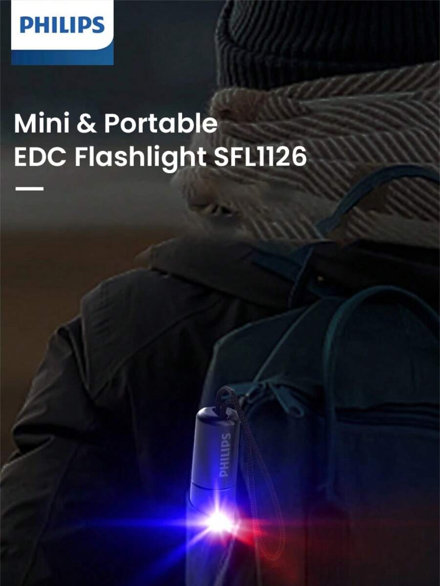 Philips Mini 便攜式 EDC 手電筒 SFL1126 LED,內建充電線掛繩、電池電量指示燈,30M 照明距離,0.5小時快速 Type-C 充電 - 手電筒 - 查看 1