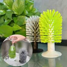 1 pièce pièce Brosse de nettoyage en verre réutilisable avec ventouse - Convient pour les tasses en plastique durable, les mugs, les carafes, les bouteilles d'eau - Aucune électricité requise, fournitures de nettoyage de la cuisine et de la maison/Brosse de nettoyage - A - Voir 6