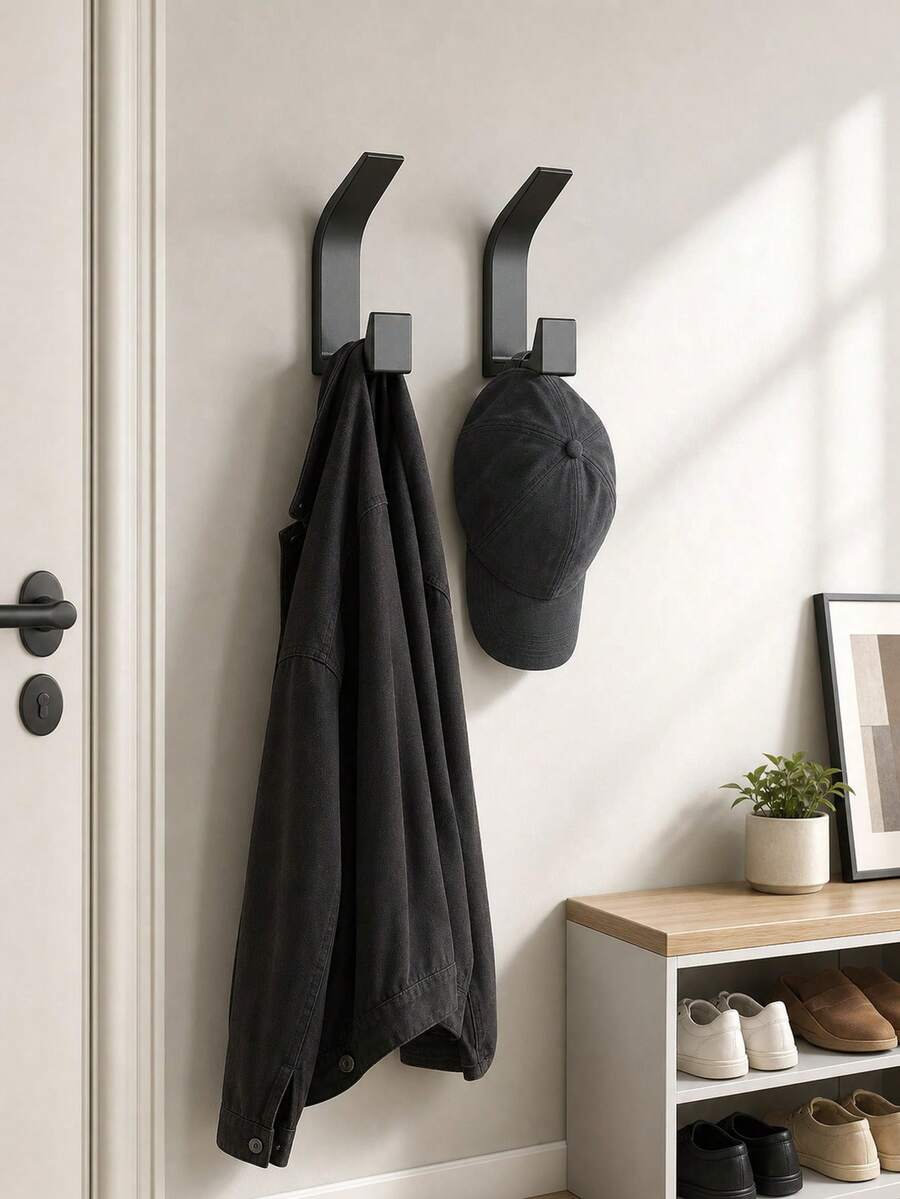 3/5pcs Multi-Function Adhesive Hooks, Self-Adhesive Storage Rack Hooks, Towel Hooks/Clothing Hooks, Suitable For Bathroom, Kitchen And Home, Easy To Install Self-Adhesive Hooks, Can Hang Towels, Clothing, Hats And Keys, Bathroom Accessories - Multicolor - View 1