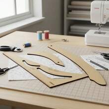 Jogo de Réguas para Corte, Costura e Modelagem de Decotes Lanmax – Kit Nº 2 em MDF 3mm - B - Visão 7