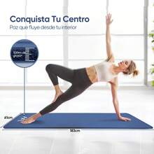 Tapete Portátil Yoga Pilates Ejercicio 10 Mm Antideslizante - Azul - Ver 4