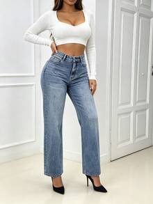 Women Jeans - Light Medium Blue - View 3