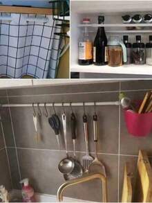 1pc Adjustable Tension Curtain Rod For Bathroom And Shower - Extendable Rod Suitable For Diy Home Decoration And Clothes Drying - Multicolor - View 11