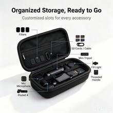 硬殼攜行收納包，相容 Osmo Pocket 4 / Pocket 3 手持雲台相機，防震耐壓防水便攜旅行收納袋，適用相機與全套配件，戶外拍攝保護殼 - 查看 3