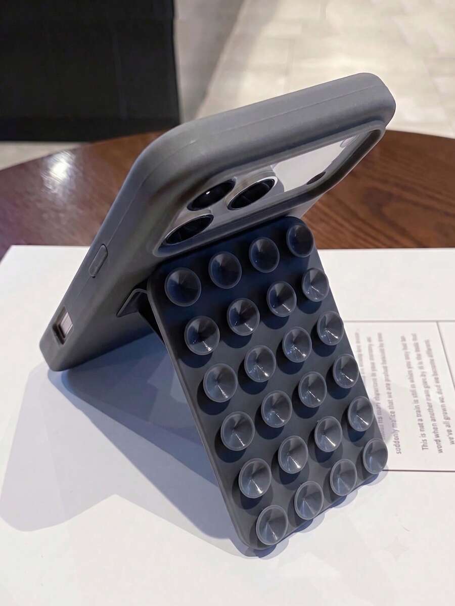 1件可愛功能性夏季多巴胺色吸盤支架液態矽膠手機殼，適用於 iPhone 18 Pro Max 17 Air 16 15 14 13 12 11 Pro Max Plus，軟背蓋