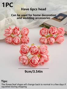 1 Bunch (6 Pcs) Artificial Mini Rose Camellia Letter DIY Floral Wreath ...
