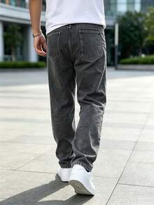 Celana Jeans Skinny Slim Fit Kasual Pria - Cocok untuk Semua Musim - Dark Grey - View 3