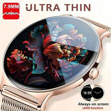 KENPANG Jam Tangan Pintar Ultra Tipis 7,9 mm untuk Wanita, Layar Sentuh Penuh AMOLED 1,43 inci, Monitor Detak Jantung & Tidur, Mode Multi-Olahraga, Melakukan/Menjawab Panggilan, Pelacak Kebugaran Wanita, Kontrol Musik, Cuaca, Angkat untuk Mengaktifkan Layar, Kamera Jarak Jauh, Kompatibel dengan iOS dan Android - View 3