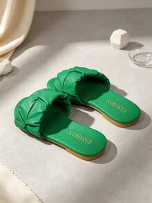 Children's Fashion Outdoor Sandals, Summer Square Toe Flat Shoes, Lace-Up Sandals, New Girls' Shoes, Fashion Beach Slippers - Green - View 7