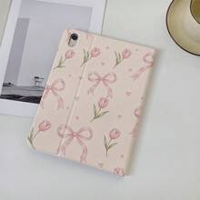 1pc Cute Pink Bow Tulip Little Heart All‑Over Print Book Style Protective Tablet Case,Multi-Angle Magnetic Stand Cover With Auto Sleep/Wake, Compatible With IPad,Compatible With SAMSUNG,Compatible With XIAOMI Pad 5/6/7,Compatible With Oppo Pad,Compatible With Huawei Matepad,Compatible With Vivo Pad,Compatible With Honor Pad,Compatible With Lenovo Xiaoxin Pad - Multicolor - View 3