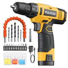 PULITUO 12V Cordless Drill Set With 126-Piece Complete Tool Kit, Electric Screwdriver With Battery & Charger, Lightweight Power Drill For Home DIY, Furniture Repair And Car Maintenance - US A Type Plug(110-127V) - View 14