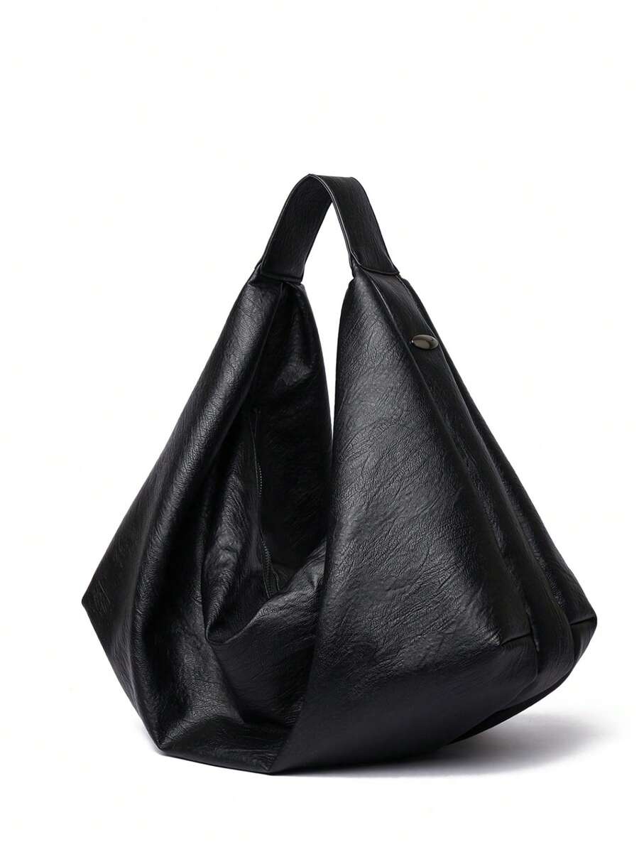 Women's Shoulder Crossbody Bag Hobo Bag Solid Color Vintage Faux Leather Soft Lazy Design Shoulder Strap Handbag Casual Daily Autumn/Winter - Black - View 1