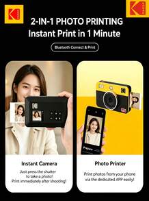 Kodak Instant Camera, Photo And Print In One, Retro-Style Camera With Clear Image Quality, Portable For Students And Travelers, Automatic Photo Lamination, And Various Filter Effects. - View 3