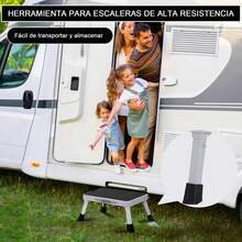 Banco De Altura Banqueta De Plegable 1peldaño Escalerilla - Negro - Ver 4