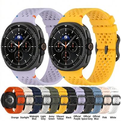 1PC Fashion Silicone Strap Compatible With Samsung Watch 8/9 40mm 44mm 8 Classic 46mm Sport Band Wristband For Galaxy Watch 8/8Classic Bracelet