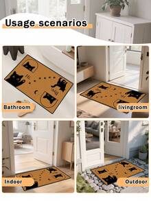 1pc Outdoor Anti-Slip Door Mat With Pet Cat Cartoon Pattern, Indoor Carpet, Bathroom Mat, Kitchen Mat, Decorative Rug, Multi-Functional Hallway Mat, Soft And Comfortable, Easy To Clean, Suitable For Indoor And Outdoor Entryway, Bedroom, Home Decor - Multicolor - View 11