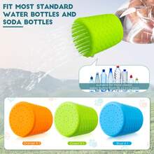 Portable Silicone Pet Shower Head Adapter, Adjustable Water Flow, Fits 16oz To 2L Plastic Soda Bottles, Multi-Function Nozzle, Suitable For Dog And Cat Bathing, Plant Watering, Gardening, Travel And Outdoor, Easy To Install, Lightweight And Washable, Sky Blue - Multicolor - View 7