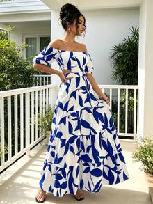 Women Midi Dresses - Blue - View 4