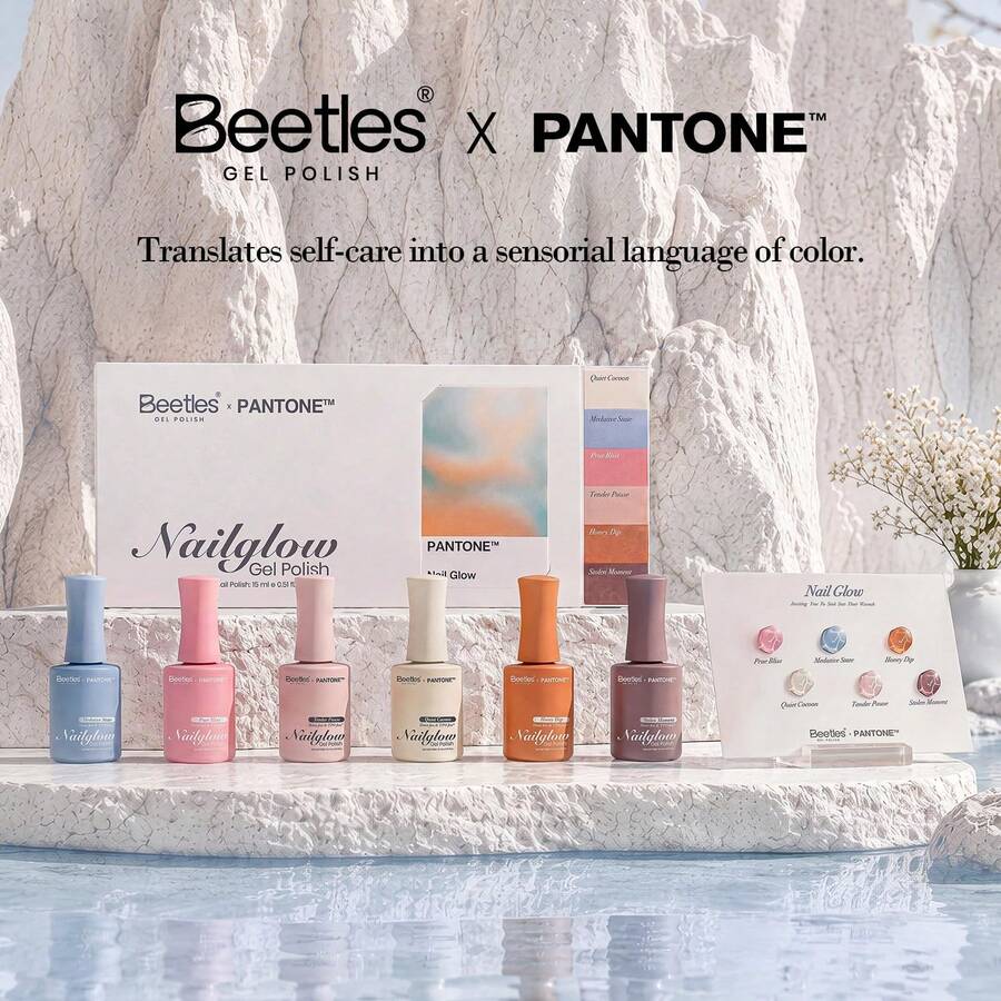 Beetles 6 Colors 15ML PANTONE Nailglow Gel Polish Set, HEMA-Free, TPO-Free & TMPTA-Free, Soak Off UV LED Gel Nail Polish - 6 Colors 15ML Gel Polish Set - 查看 1