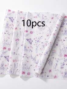 10/20/25/50 Sheets Purple Butterfly Floral Pattern Tissue Paper, Suitable For DIY Crafts, Party Favors, Bouquet Wrapping, Clothing Packaging And Birthday Gift Decoration - Purple Butterfly Floral - View 9