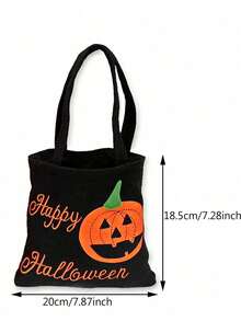 1PC Halloween Non-Woven Fabric Tote Bag, Ghost Festival Costume Prop Handbag, Candy Spider Bat Cat Pumpkin Trick Or Treat Bag, Storage Handbag - Multicolor - View 9