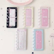 1pc Pastel Star Paw Print 4-Cut Photo Strip Album, Loose-Leaf Photocard Binder With Transparent Display Window, Portable Idol Photostrip Collect Book, Mini Photo Card Storage Holder For Fans, Back To School Supplies,Card Holder - Photo Album - View 3