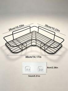 [Durable Black Shower Shelf] 2pcs Modern Sleek Bathroom Corner Storage Racks, Multi-Compartment Wall-Mounted Bathroom Organizer, Rust-Proof Sturdy Corner Shelves For Shampoo, Conditioner, And Cosmetics,No-Drill Adhesive Installation Shower Caddy, - Multicolor - View 12