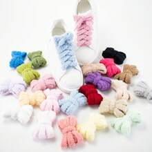 3雙 (0.59英吋寬) 毛絨柔軟鞋帶,DIY日常更換,適用於運動鞋與靴子 - 3雙-3992淺紫 - 查看 5