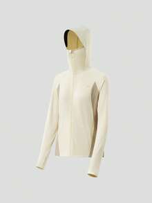 Jaket Pelindung Matahari Bernapas Beneunder Wanita (Potongan Longgar) AS100 - Aprikot - View 8
