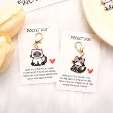 1pc/6pcs Elegant Cat & Daisy Keychain - Women's Fashion Festival & Party Accessory, Animal & Plant Themed Design With Inspirational Card, Creative Phone Charm, Suitable For Backpacks And Car Keys, Daily Item - Multicolor - View 4