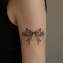 1 pieza Pegatina de tatuaje de lazo de encaje realista de PVC resistente al agua y anti-roce, adecuada para uso diario - Gris - Ver 4