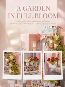 978pcs Pastel European Pavilion Architecture Set, Adult Vintage Luxury Courtyard Building Model, Living Room Side Table And Bookshelf Decor, Exquisite Gift For Women, Choice For Architectural Miniature Model Collectors - Multicolor - View 3