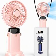 可攜式靜音 USB 充電式風扇，附數位顯示螢幕，可折疊桌面風扇，適合辦公室/宿舍，適合上班族/學生，夏季/畢業季理想選擇，美觀設計 - 彩色 - 查看 21