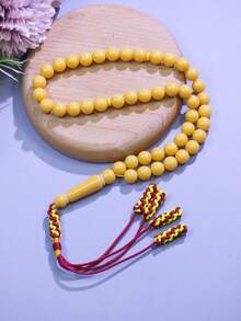 1pc 45pcs 10mm Islamic Prayer Beads With Red Handmade Tassel, Daily Prayer/Recitation Professional Handheld Tasbih, Minimalist Beige Islamic Prayer Beads - Multicolor - View 10