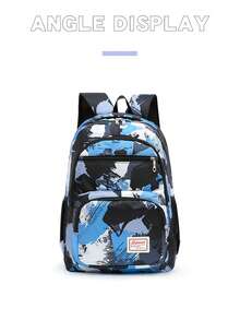 Set Of 3 Colorblock Mixed Fashion Backpacks, Large Capacity Zipper Minimalist Backpacks For Students, Suitable For Elementary, Middle, And High School Students, Fashion Casual Campus Backpacks, Boy's Travel Backpacks, Business Travel Vacation Outdoor Sports Boyfriend Gift, Back To School Essential - Multicolor - View 13
